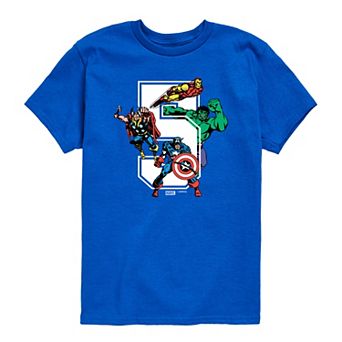 Toddler Boy Marvel The Avengers Age 5 Birthday Graphic Tee