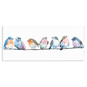 Stupell Home Decor Perching Pastel Birds Plaque Wall Art