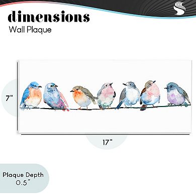 Stupell Home Decor Perching Pastel Birds Plaque Wall Art