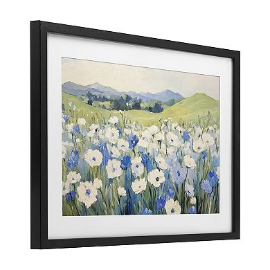 Stupell Home Decor Blue & White Daisies Framed Floral Wall Art