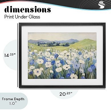 Stupell Home Decor Blue & White Daisies Framed Floral Wall Art
