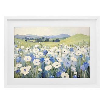 Stupell Home Decor Blue & White Daisies Framed Floral Wall Art