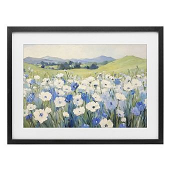 Stupell Home Decor Blue & White Daisies Framed Floral Wall Art