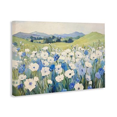 Stupell Home Decor Blue & White Daisies Canvas Wall Art