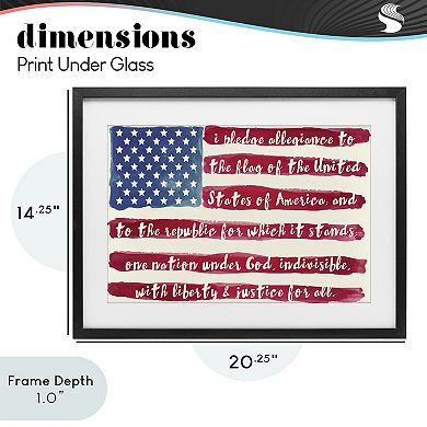 Stupell Home Decor Pledge Of Allegiance Flag Stripes Framed Wall Art
