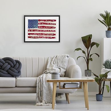 Stupell Home Decor Pledge Of Allegiance Flag Stripes Framed Wall Art