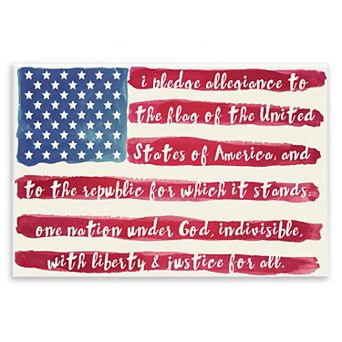 Stupell Home Decor Pledge Of Allegiance Flag Stripes Framed Wall Art