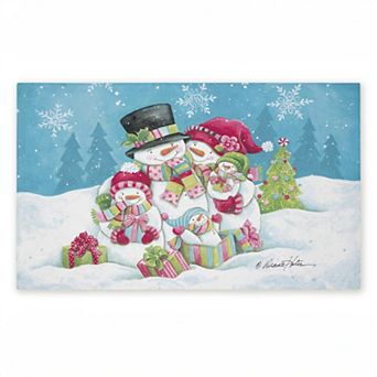 Stupell Home Decor Vintage Snowman Family Doormat