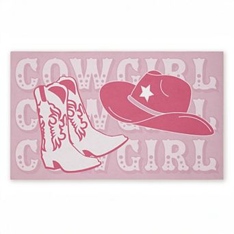 Stupell Home Decor Pink Pastel Cowgirl Doormat