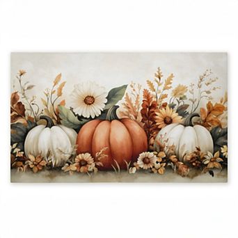 Stupell Home Decor Autumn Harvest Pumpkins & Flowers Doormat