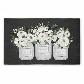 Stupell Home Decor White Roses in Country Jars Doormat