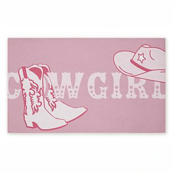 Stupell Home Decor Pink Feminine Dancing Cowgirl Doormat