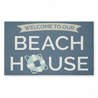Stupell Home Decor Beach House with Life Ring Doormat