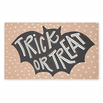 Stupell Home Decor Trick Or Treat Polka Dot Bat Doormat