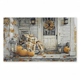 Stupell Home Decor Rustic Fall Porch Rocking Chair Doormat