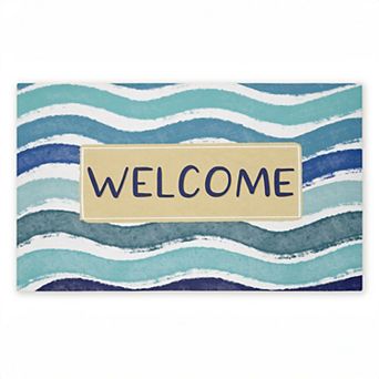 Stupell Home Decor Coastal Waves Welcome Doormat