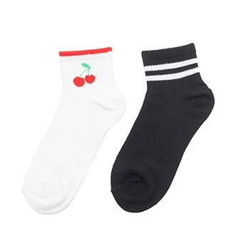 Girls 4-12 SO® 2-Pack Fashion Ankle Socks