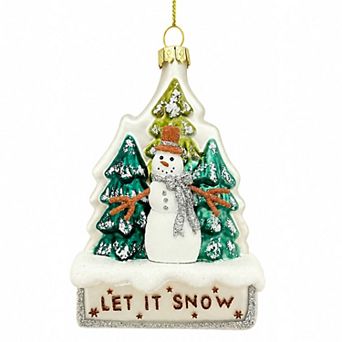 St. Nicholas Square® Glass Snowman "Let It Snow" Christmas Ornament