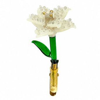 St. Nicholas Square® Poinsettia Glass Christmas Ornament Clip