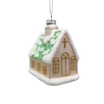 St. Nicholas Square® Glass Church Christmas Ornament