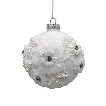 St. Nicholas Square® Glass Fabric & Beaded Bauble Christmas Ornament
