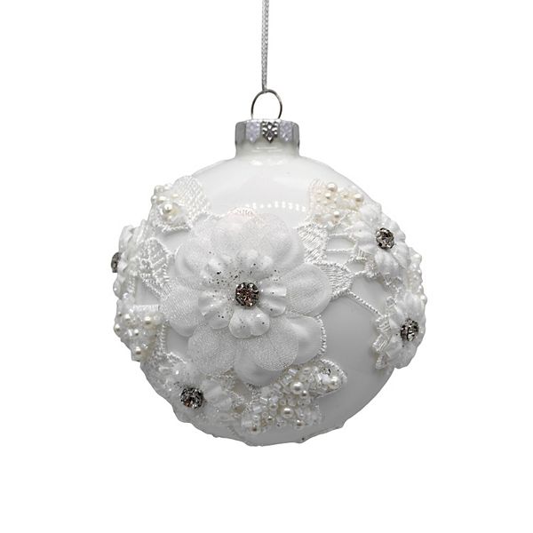 St. Nicholas Square® Glass Fabric & Beaded Bauble Christmas Ornament