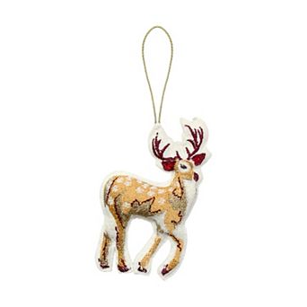 St. Nicholas Square® Embroidered Fabric Deer Christmas Ornament