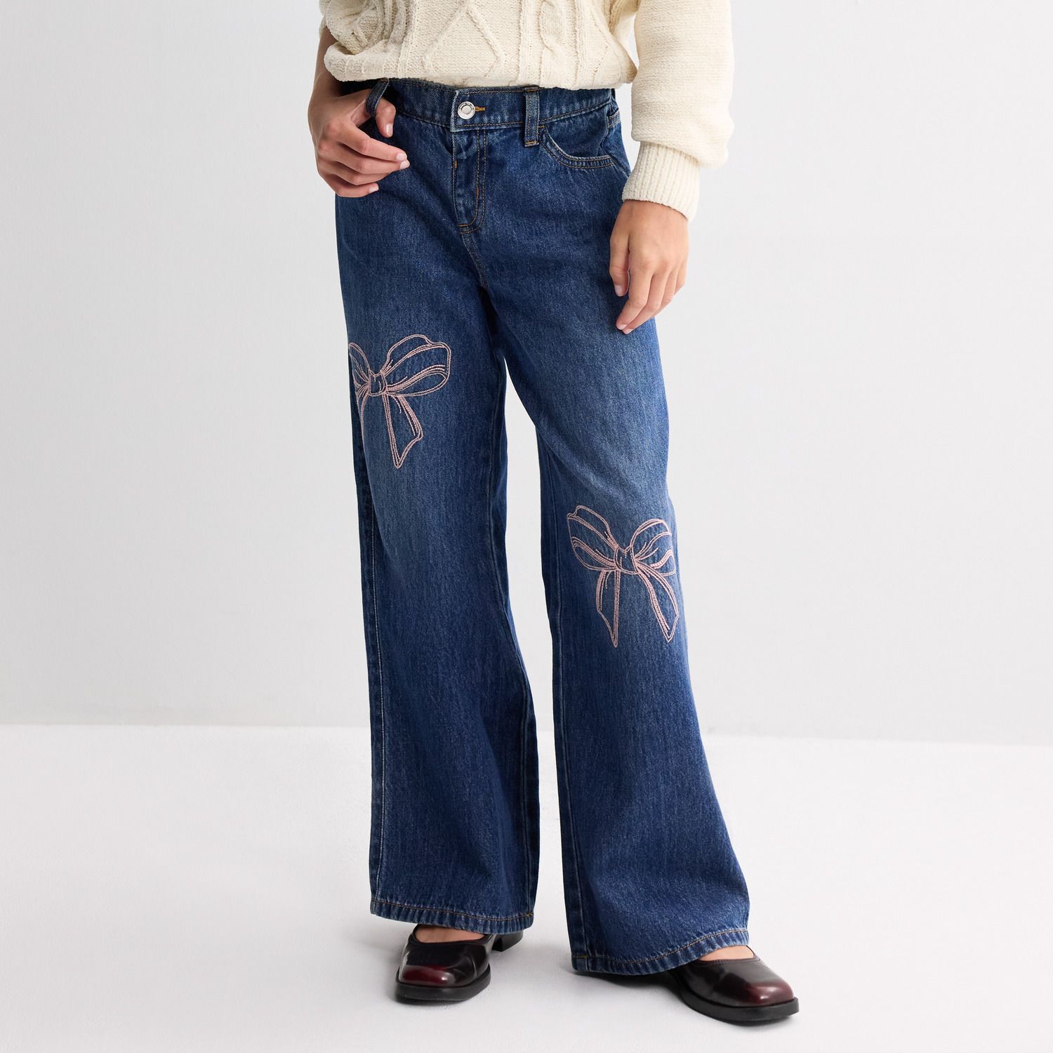 Джинсы SO® Mid Rise Pull On Wide Leg Jeans для девочек