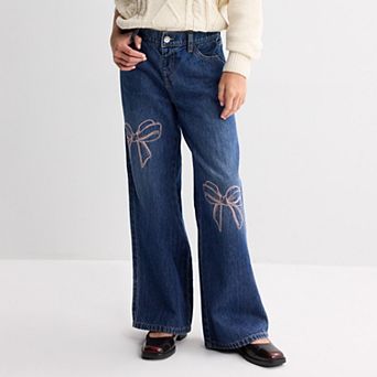 Girls 6-20 SO® Mid Rise Pull On Wide Leg Jeans in Regular & Plus Size
