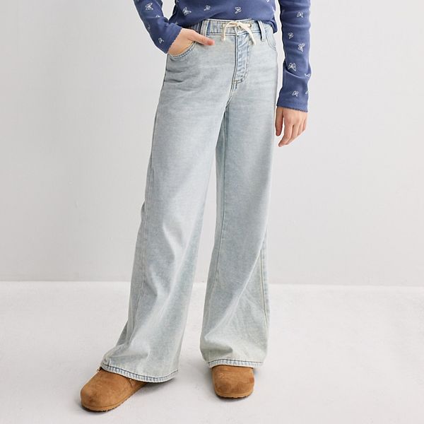 Girls 6-20 SO® Super Soft Baggy Wide Leg Jeans in Regular & Plus Size
