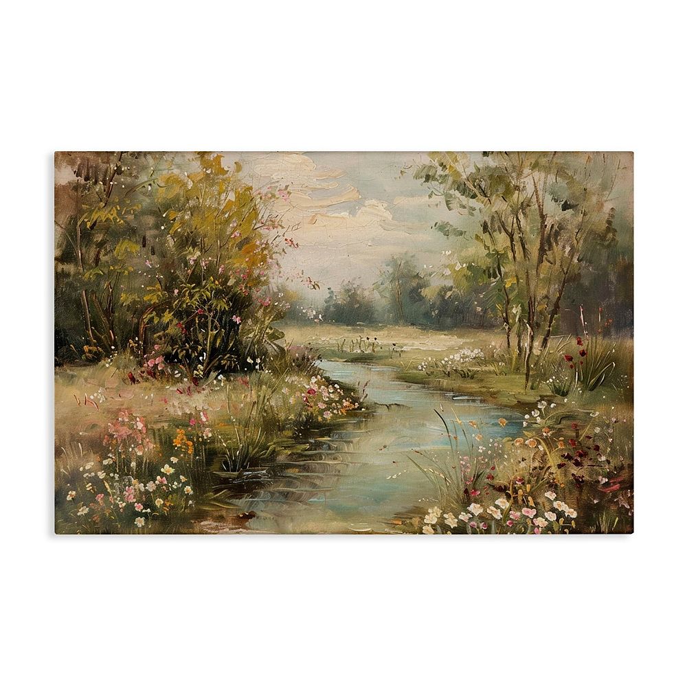 Stupell Home Decor Spring Stream Landscape Canvas Wall Art
