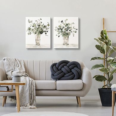 Stupell Home Decor Eucalyptus Herb Vases 2-Piece Canvas Wall Art Set