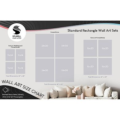 Stupell Home Decor Neutral Imperial Flower Studies 4-Piece Framed Canvas Wall Art Set