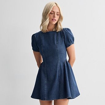 Juniors' Tinseltown Bow Tie Short Sleeve Dress