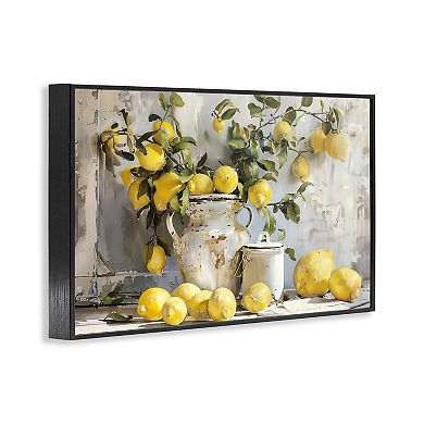 Stupell Home Decor Lemons & Canisters Still Life Framed Canvas Wall Art