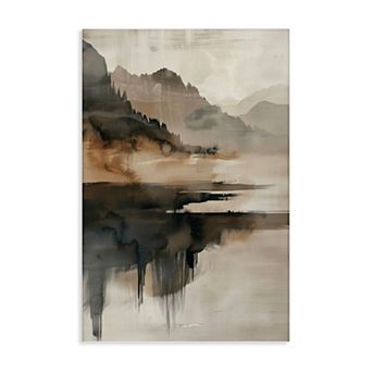 Stupell Home Decor Layered Opaque Mountain Reflection Canvas Wall Art