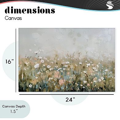 Stupell Home Decor Pastel Meadow Wildflowers Canvas Wall Art