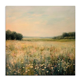 Stupell Home Decor Warm Wildflower Landscape Canvas Wall Art