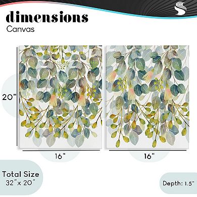 Stupell Home Decor Layered Ivy Hanging Botanicals 2-Piece Canvas Wall Art