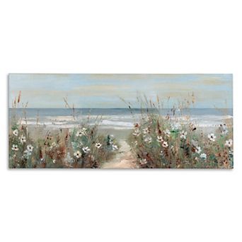 Stupell Home Decor Wildflower Coastline Beach Path Canvas Wall Art