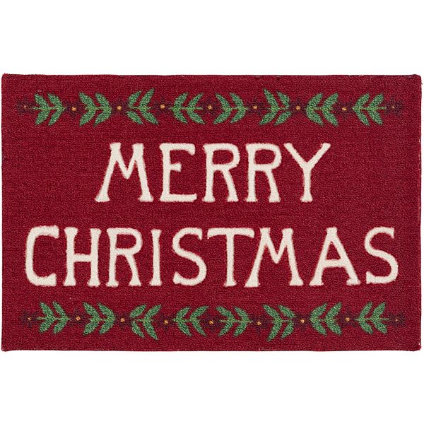 St. Nicholas Square® Merry Christmas Carved Rug