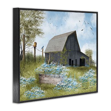 Stupell Home Decor Blue Floral Country Garden Canvas Wall Art