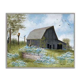 Stupell Home Decor Blue Floral Country Garden Canvas Wall Art