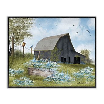 Stupell Home Decor Blue Floral Country Garden Canvas Wall Art