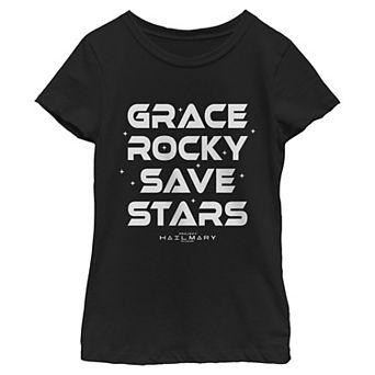 Girls 6-16 Project Hail Mary Grace Rocky Save Stars Graphic Tee