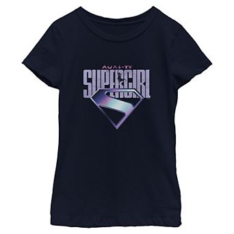 Girls 6-16 DC Comics Supergirl Chrome Emblem Graphic Tee