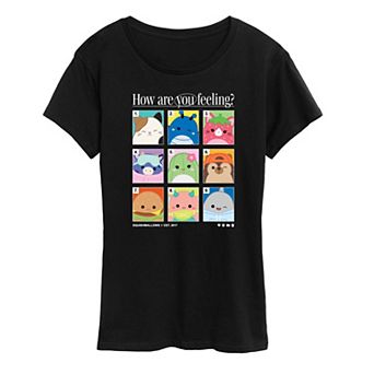 Women's Squishmallows How Are You Feeling Grid Graphic Tee