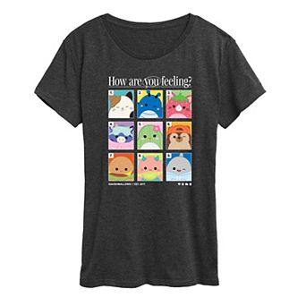 Women's Squishmallows How Are You Feeling Grid Graphic Tee