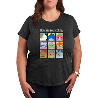 Plus Size Squishmallows How Are You Feeling Grid Graphic Tee