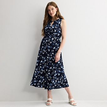 Women's Sandra Darren Surplice Maxi Dress with Neck Trim